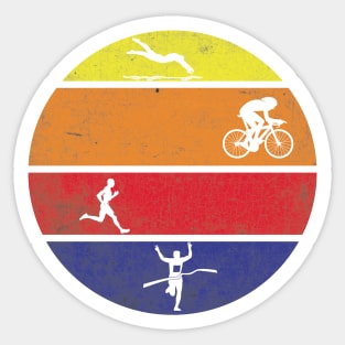 Triathlon Retro / swim / bike / run Sticker